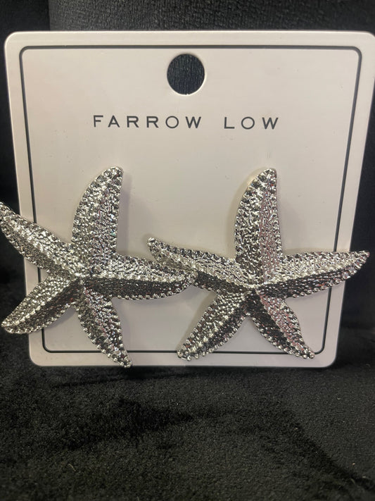 Sally Statement Starfish Earrings In Silver