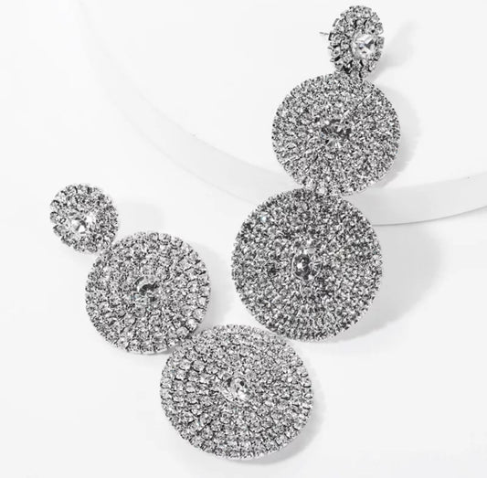 Mia 3 Tiered Drop Earrings In Silver