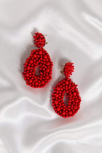 Honeymoon Oval Beaded Earrings