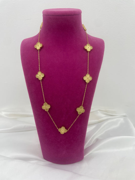 Clo Multi Clover Necklace In Gold