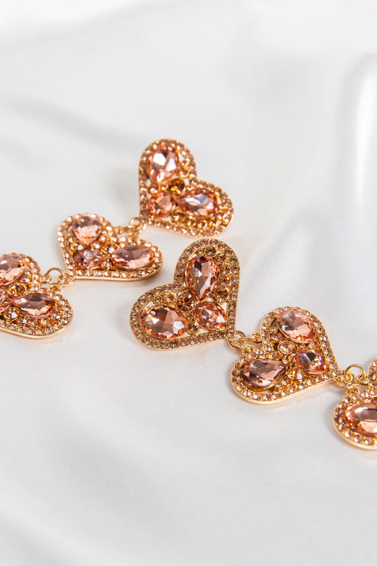 True Heart Earrings In Rose Gold