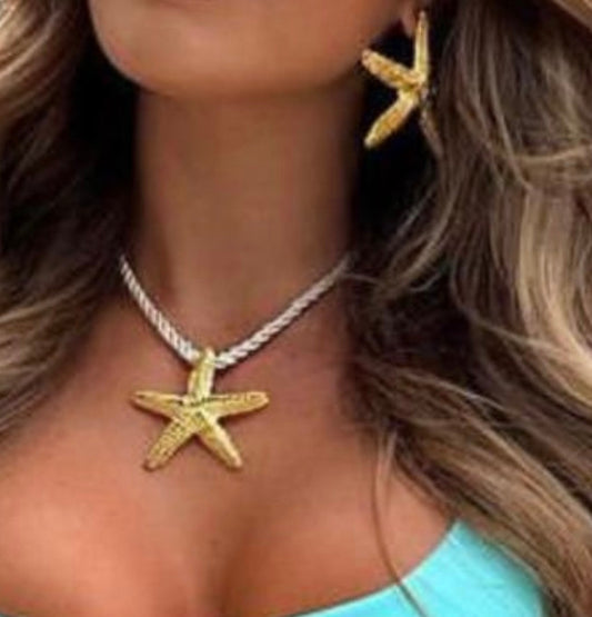 Starfish Rope Choker Necklace