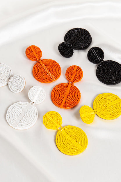 Holiday 2-Tiered Round Beaded Earrings in 4 Colour Ways