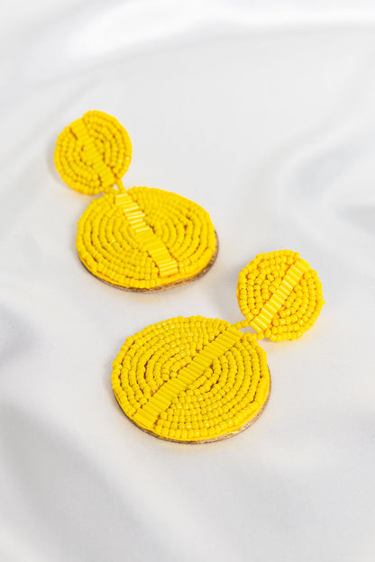 Holiday 2-Tiered Round Beaded Earrings in 4 Colour Ways